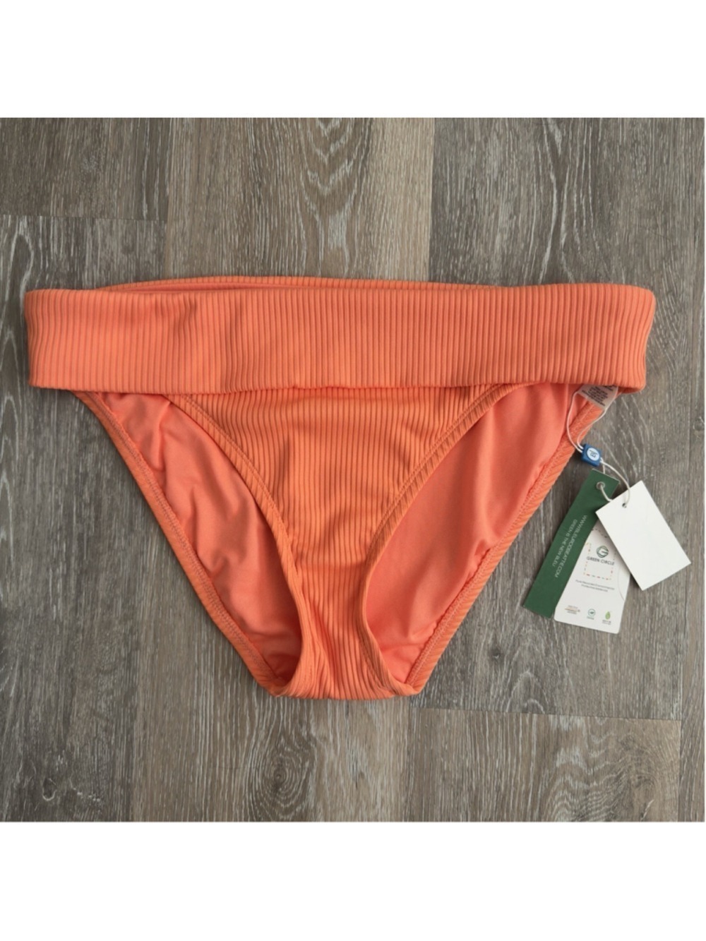 Bleu Rod Beattie NWT Textured Low Rise Hipster Bikini Bottom Womens 10 Coral NEW